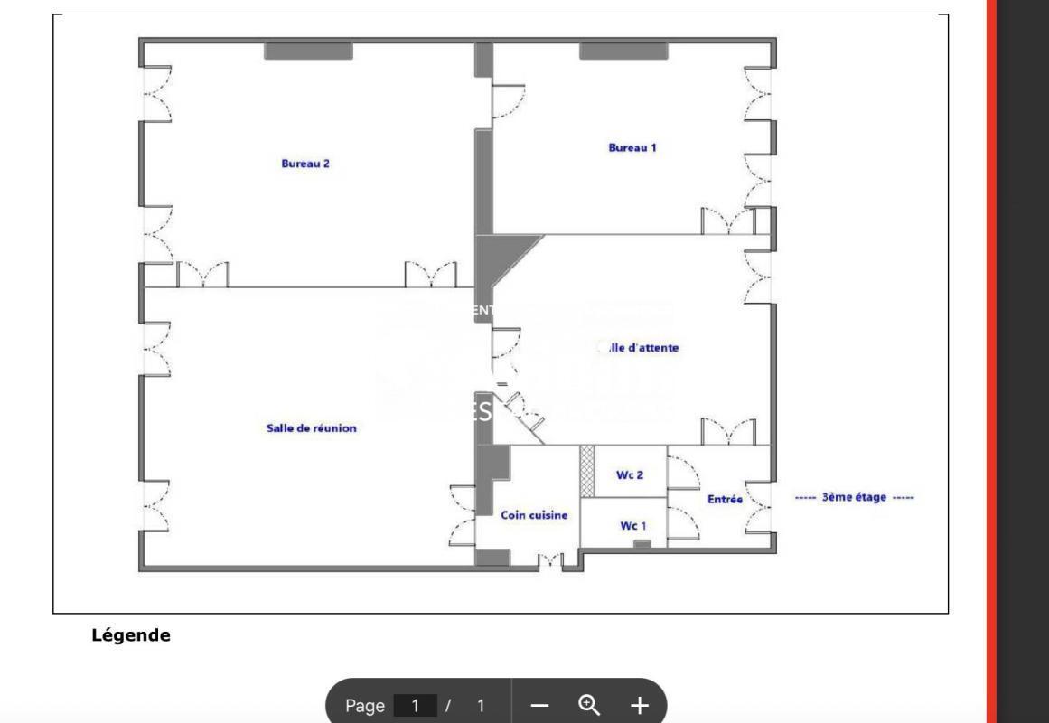 Bureau dans Paris à louer Plan d’étage– Image 1 sur 2