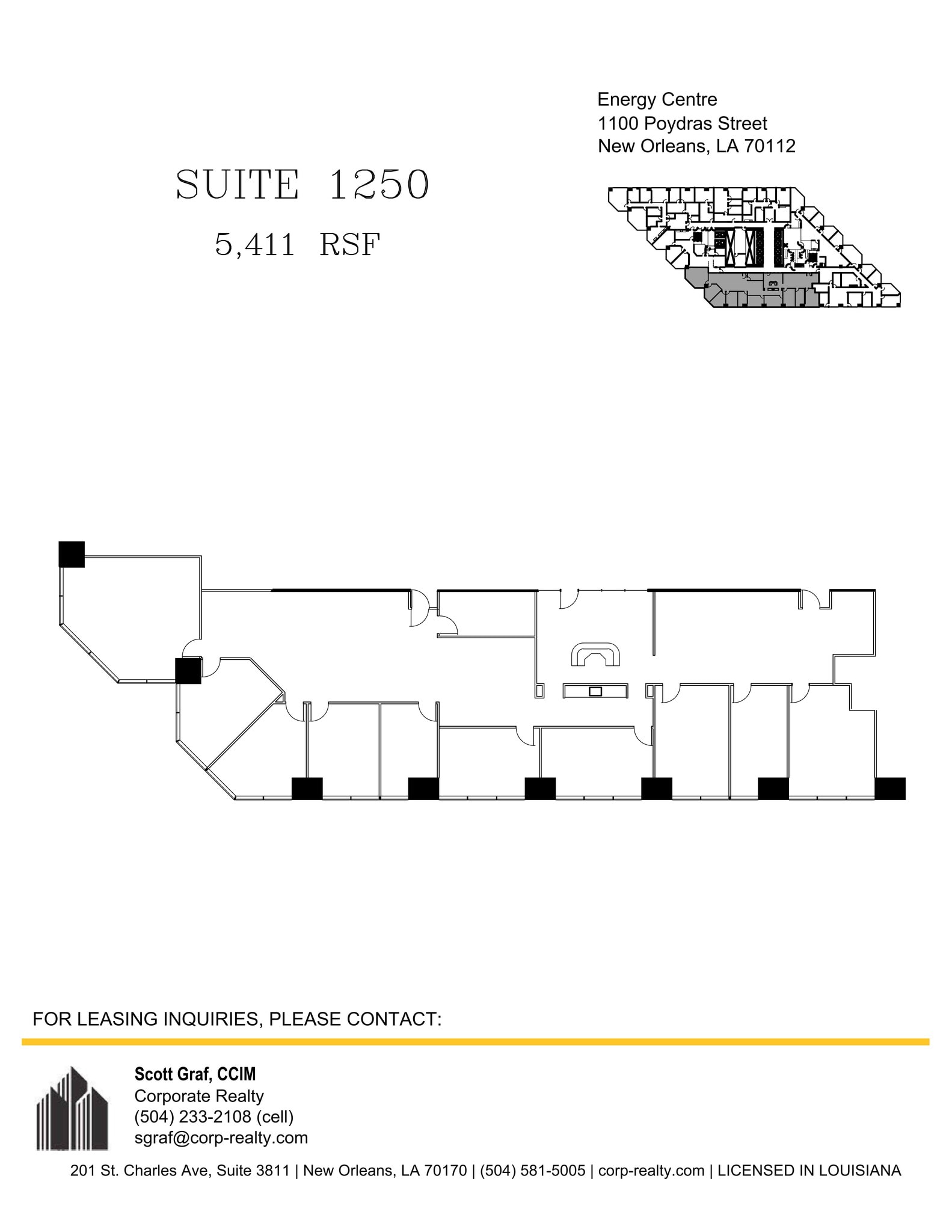 1100 Poydras St, New Orleans, LA à louer Plan de site– Image 1 sur 1
