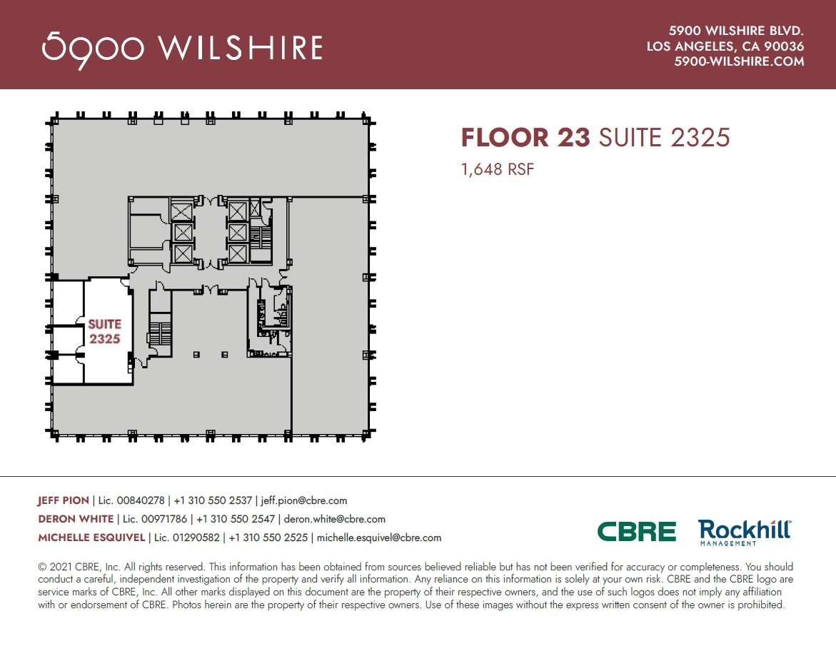 5900 Wilshire Blvd, Los Angeles, CA à louer Plan d’étage– Image 1 sur 1