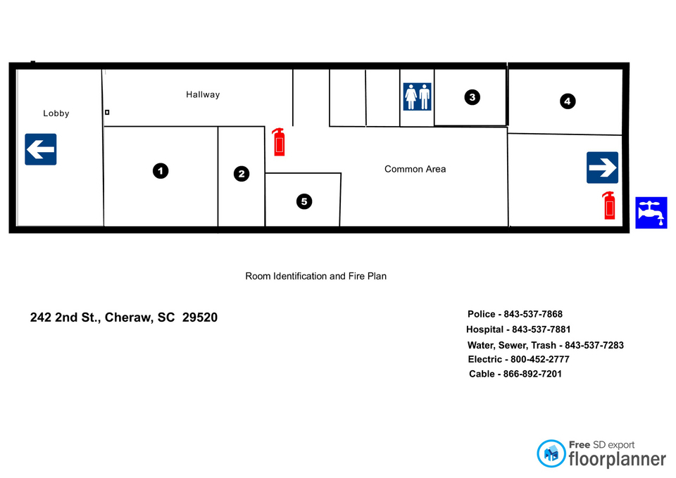 242 2nd St, Cheraw, SC à louer Plan d’étage– Image 1 sur 1
