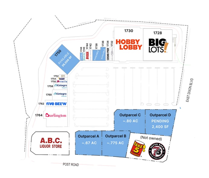 1730 E Dixon Blvd, Shelby, NC à louer - Plan de site – Image 2 sur 17