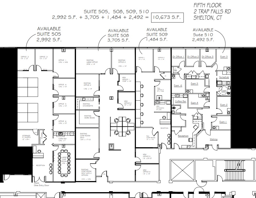 2 Trap Falls Rd, Shelton, CT à louer Plan d’étage– Image 1 sur 2