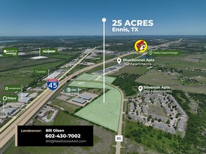 IH 45 & FM 85, Ennis, TX - Vue aérienne vue de carte - Image1