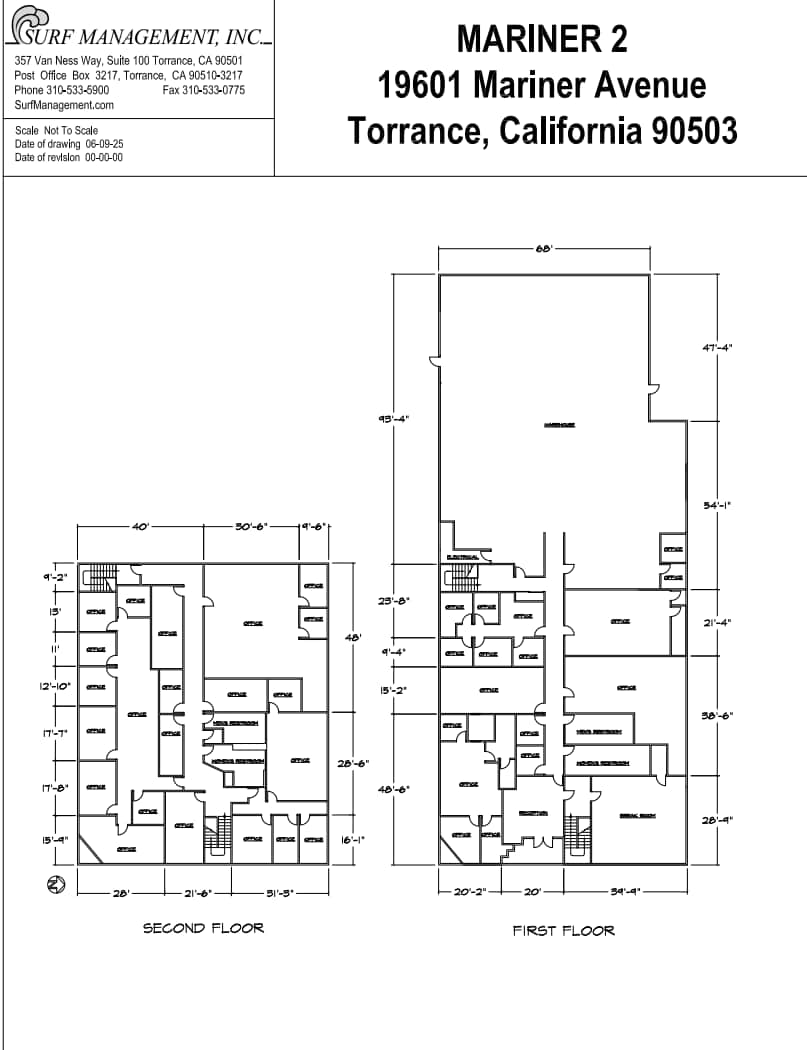 19601 Mariner Ave, Torrance, CA à louer Plan d’étage– Image 1 sur 1