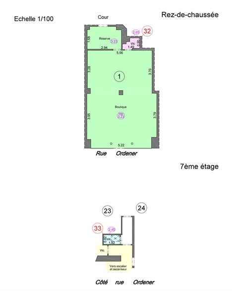 Local commercial dans Paris à louer - Plan d’étage – Image 2 sur 6