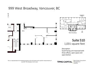 999 W Broadway, Vancouver, BC à louer Plan de site– Image 1 sur 1