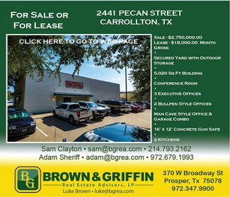 Plus de détails pour 2441 Pecan St, Carrollton, TX - Bureau à vendre