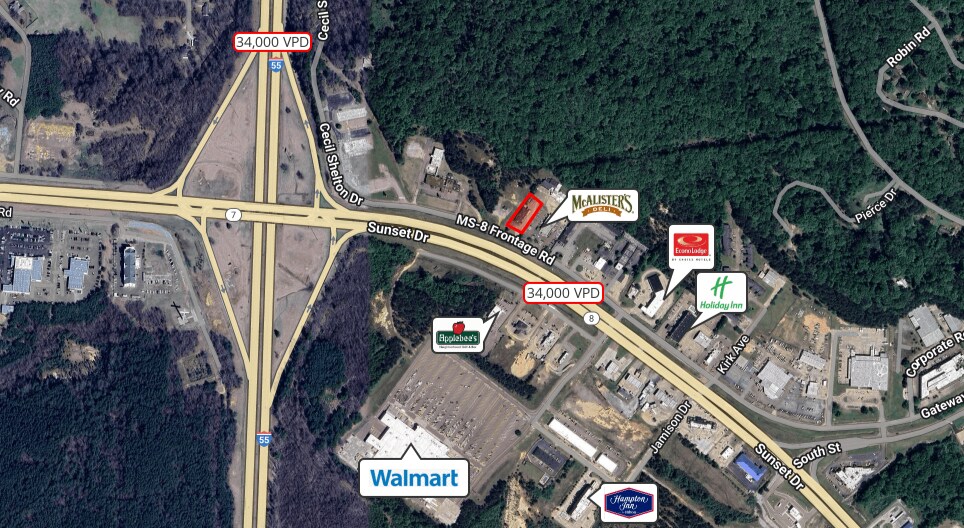1660 Sunset Dr, Grenada, MS à vendre - Aérien – Image 2 sur 4