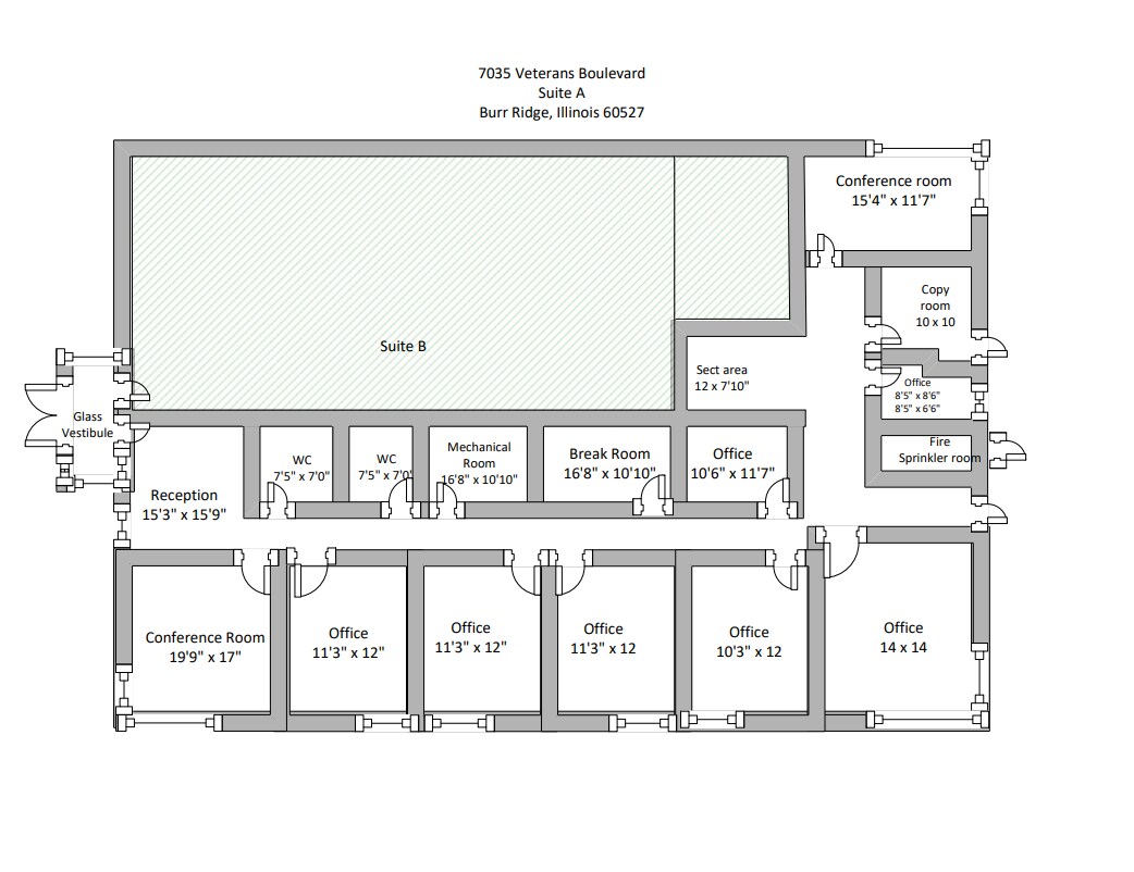 7025-7035 Veterans Blvd, Burr Ridge, IL 60527 - Lot 7035 A - - Plan d’étage - Image 1 of 1