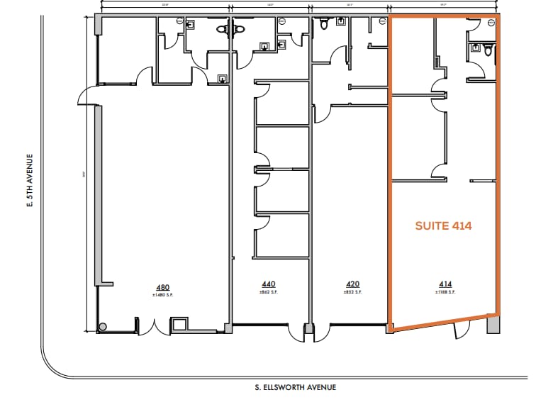 414-480 S Ellsworth Ave, San Mateo, CA à louer Plan d’étage– Image 1 sur 1