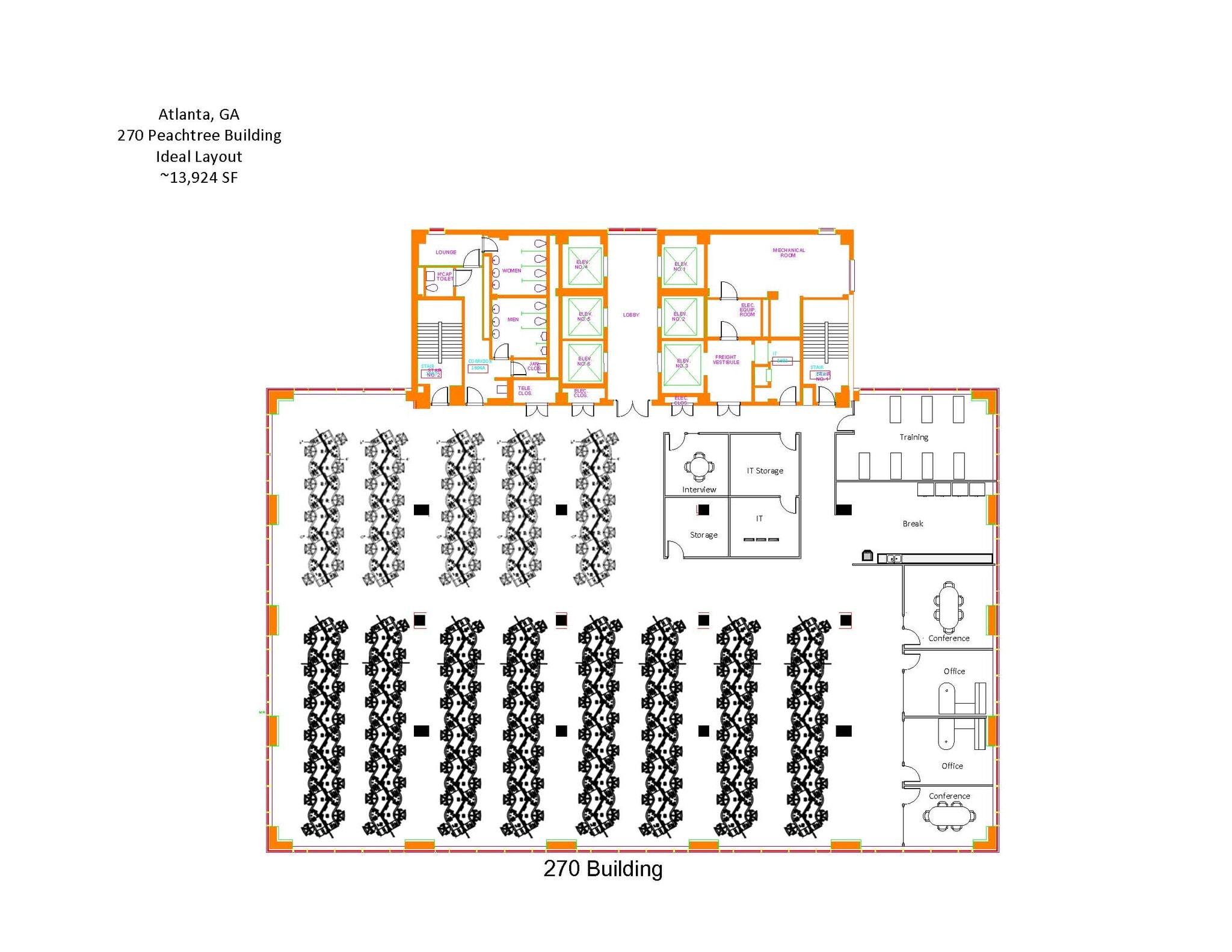 260-270 Peachtree St NW, Atlanta, GA à louer Plan d’étage– Image 1 sur 1