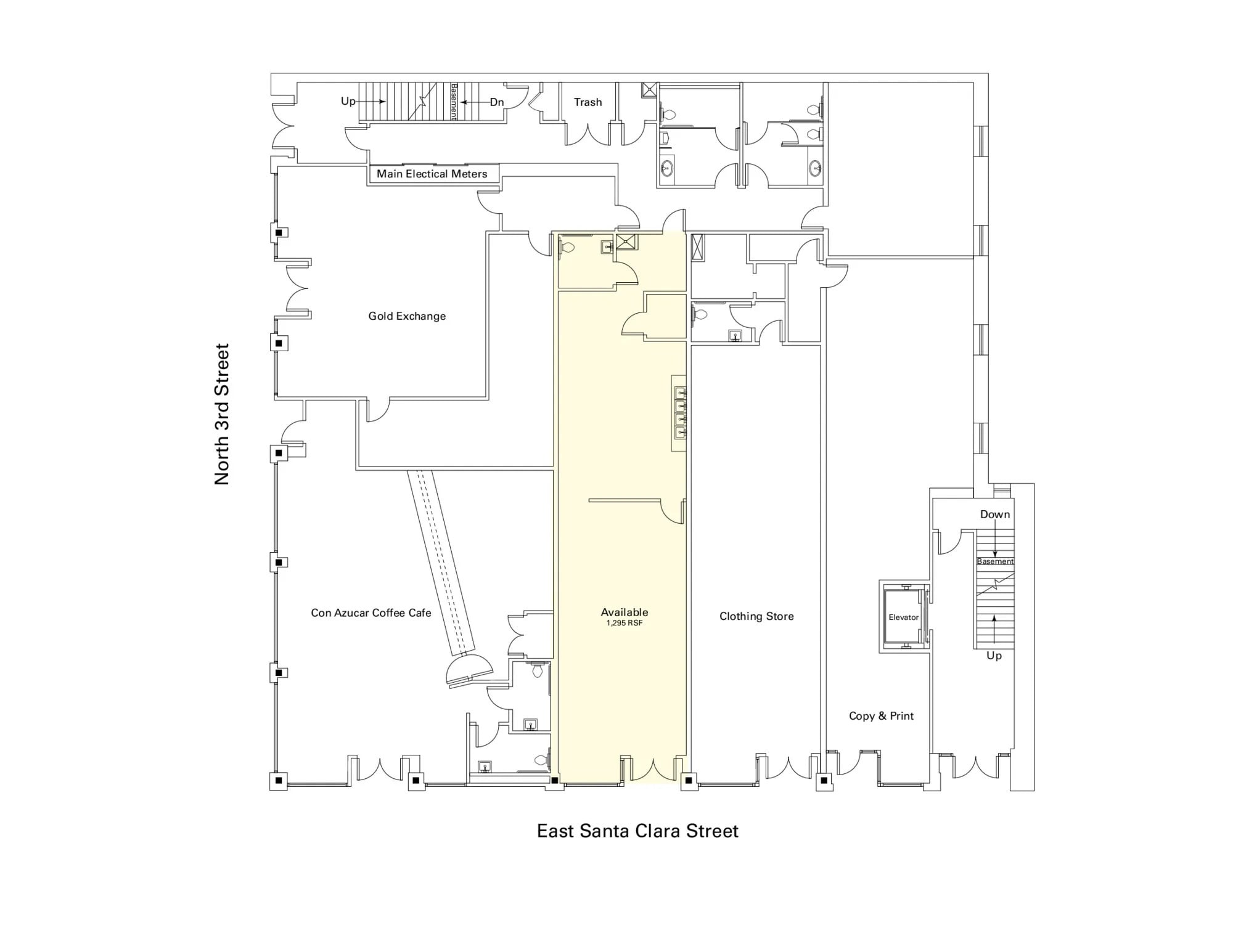 101-115 E Santa Clara St, San Jose, CA à louer Plan d’étage– Image 1 sur 2