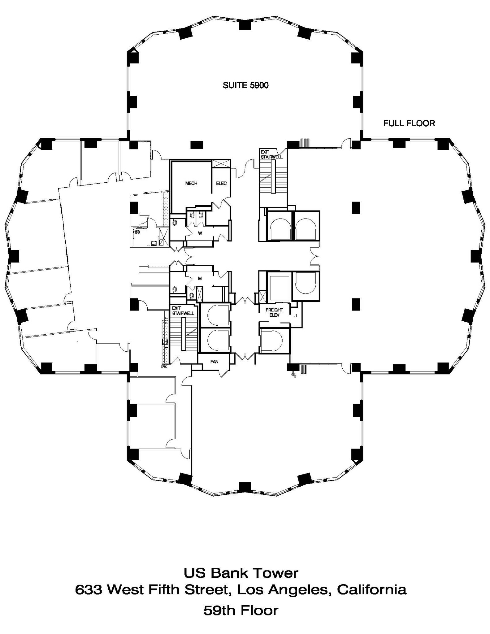 633 W 5th St, Los Angeles, CA à louer Plan d’étage– Image 1 sur 1
