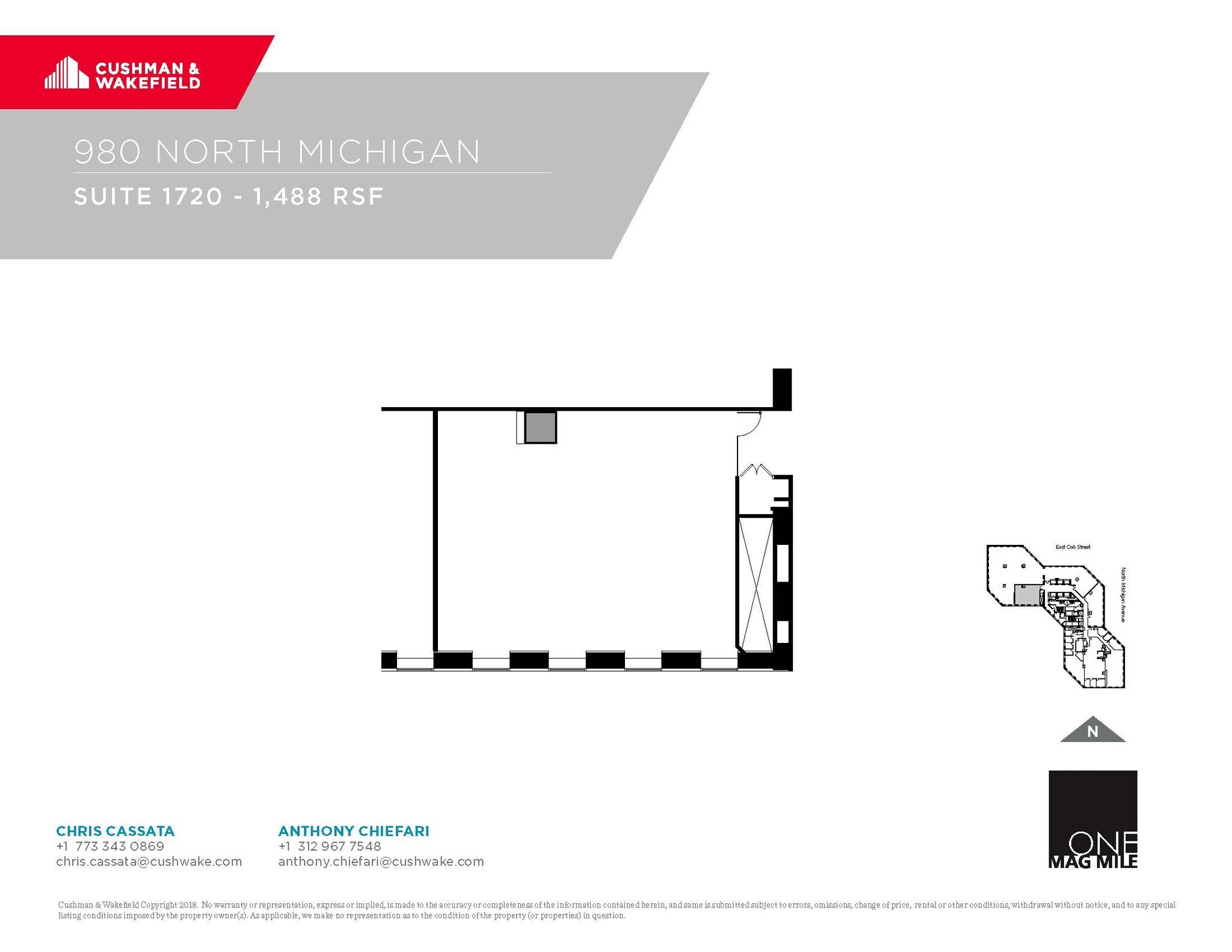 980 N Michigan Ave, Chicago, IL à louer Plan d’étage– Image 1 sur 1