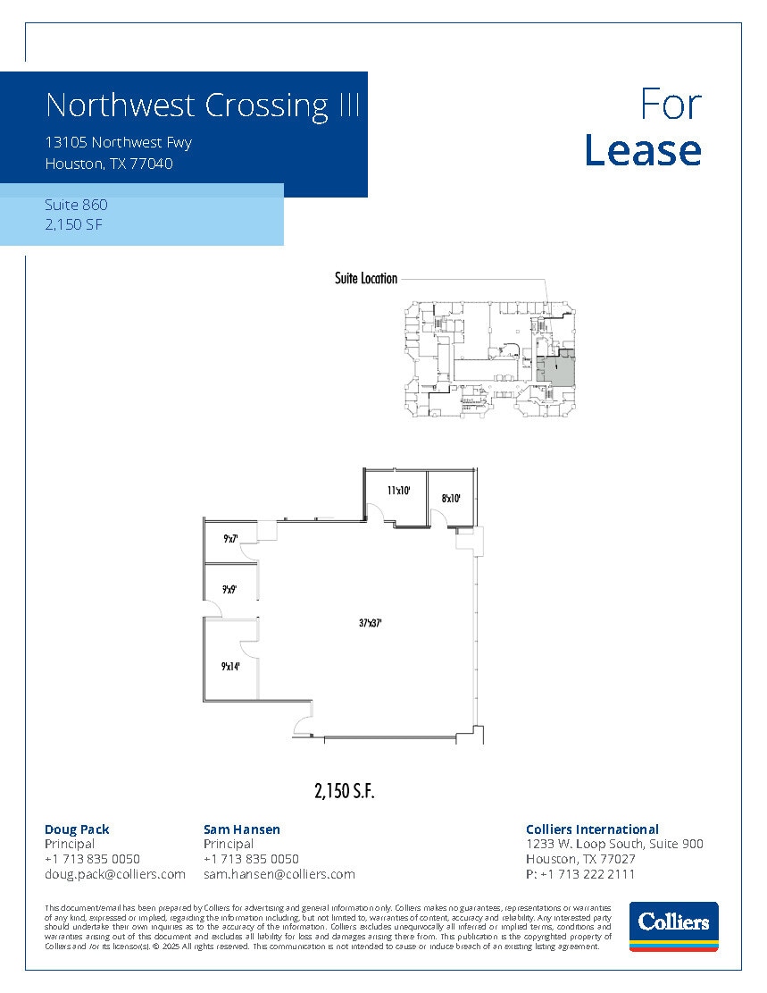 13105 Northwest Fwy, Houston, TX à louer Plan d’étage– Image 1 sur 1