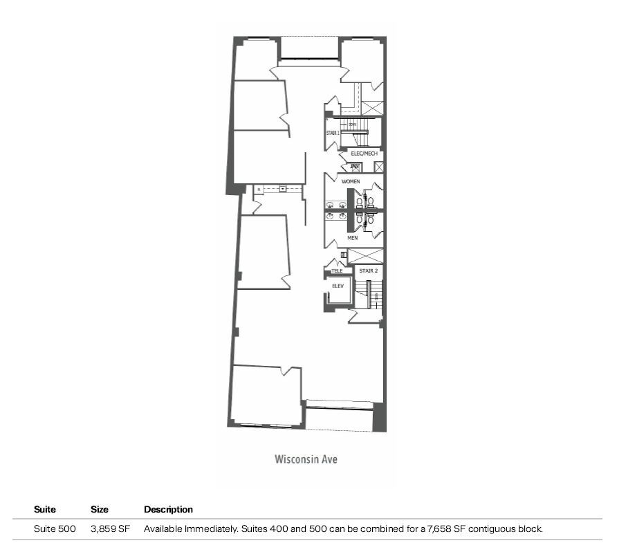 7514 Wisconsin Ave, Bethesda, MD à louer Plan d’étage– Image 1 sur 1