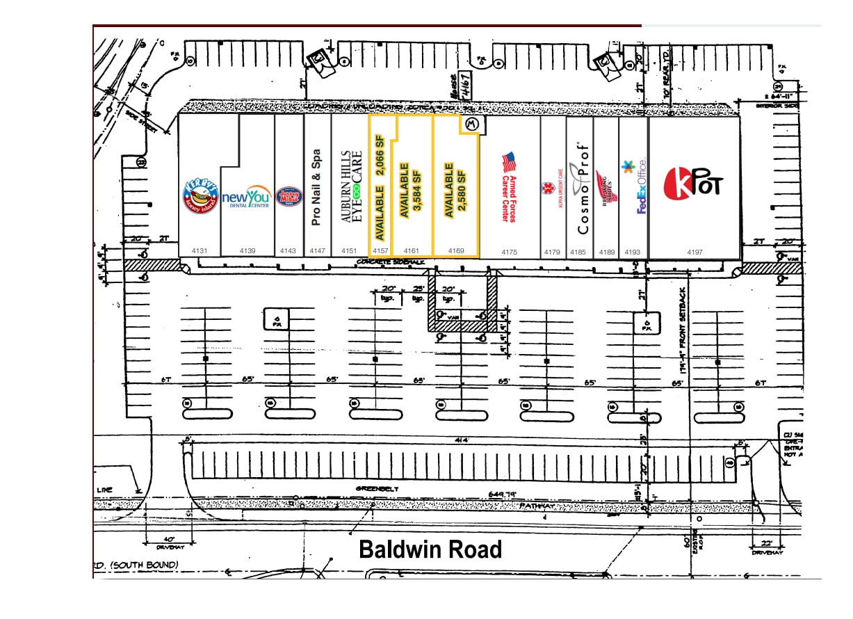 4131-4197 Baldwin Rd, Auburn Hills, MI à louer Plan de site– Image 1 sur 1
