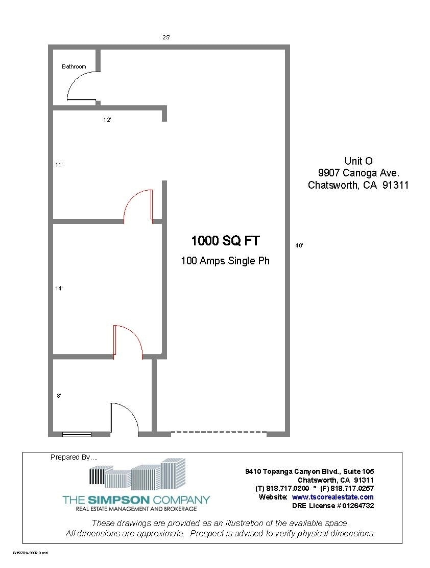 9907-9909 Canoga Ave, Chatsworth, CA à louer Plan d’étage– Image 1 sur 1