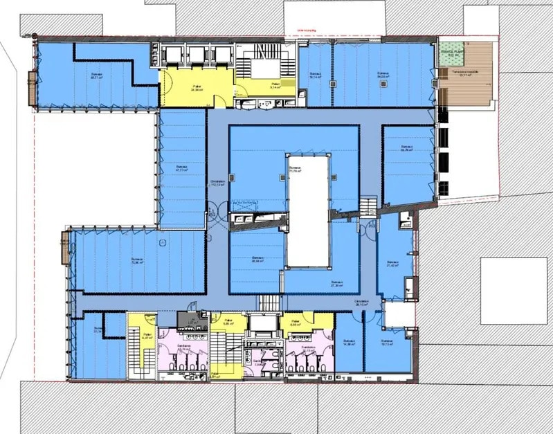 88-90 Rue Cardinet, Paris à louer Plan d’étage– Image 1 sur 2