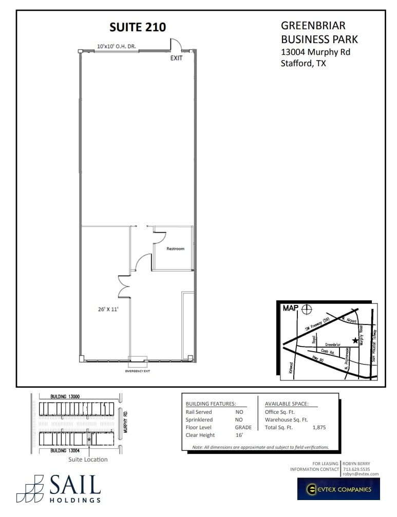 13000 Murphy Rd, Stafford, TX à louer Plan d’étage– Image 1 sur 1