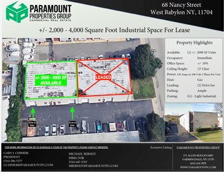 Plus de détails pour 68 Nancy St, West Babylon, NY - Industriel/Logistique à louer