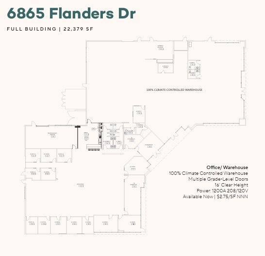 6815 Flanders Dr, San Diego, CA à louer Plan d’étage– Image 1 sur 1