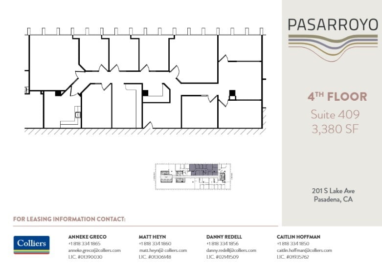 225 S Lake Ave, Pasadena, CA à louer Plan d’étage– Image 1 sur 1