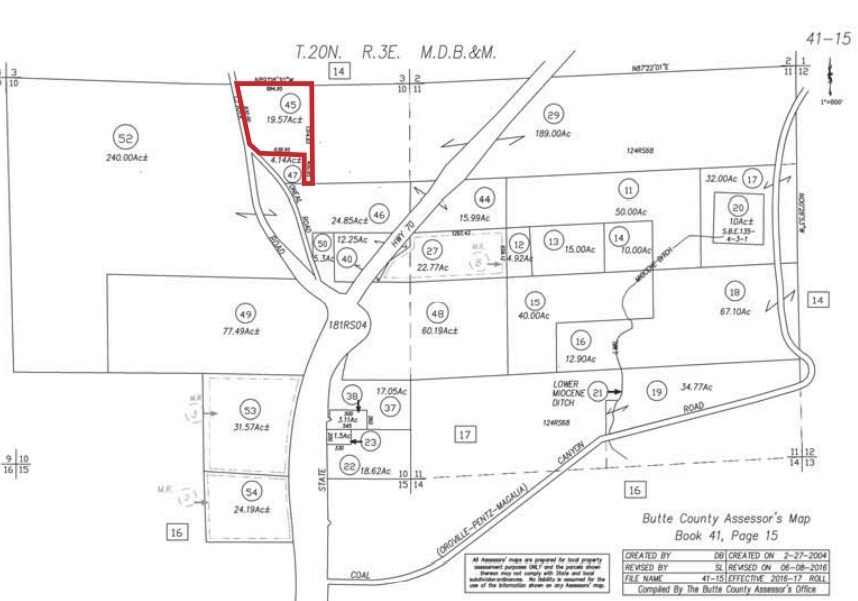 Clark Rd, Oroville, CA à vendre Plan cadastral– Image 1 sur 2