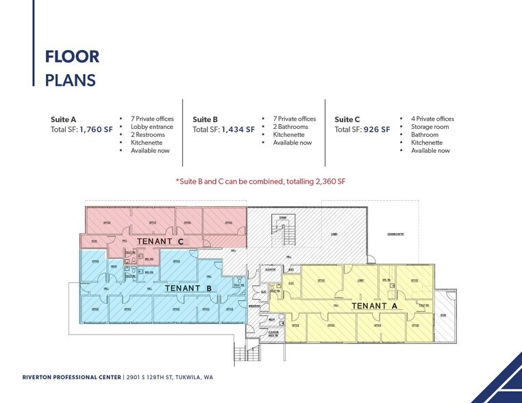 2901 S 128th St, Tukwila, WA à louer - Plan d’étage – Image 2 sur 17
