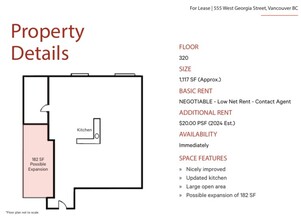 555-565 W Georgia St, Vancouver, BC à louer Plan d’étage– Image 1 sur 1
