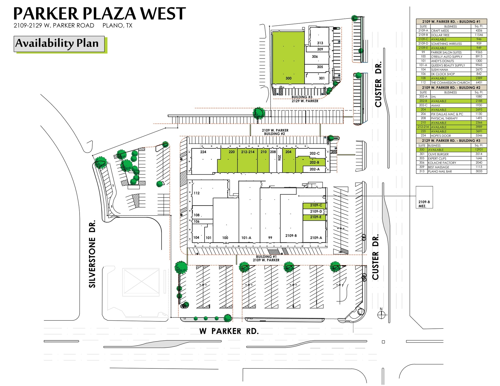 2109 Parker Rd W, Plano, TX à louer Plan de site– Image 1 sur 1