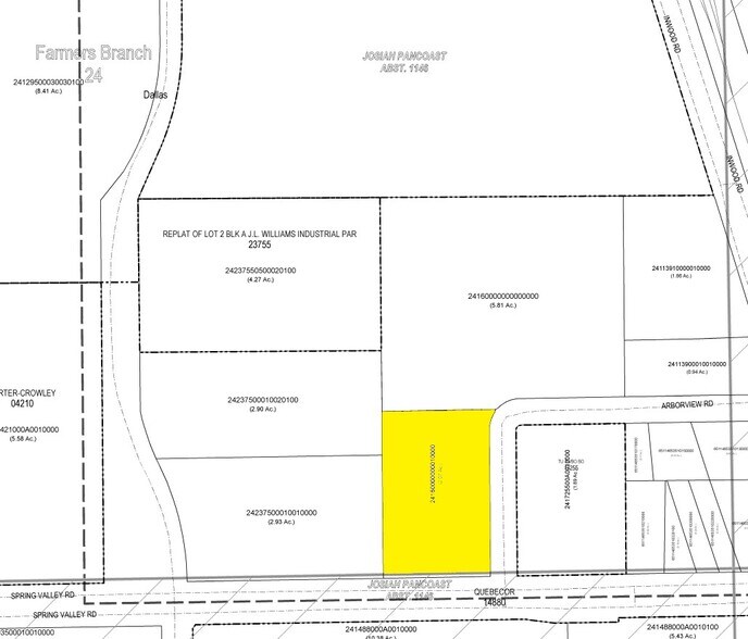4801 Spring Valley Rd, Farmers Branch, TX à louer - Plan cadastral – Image 2 sur 8