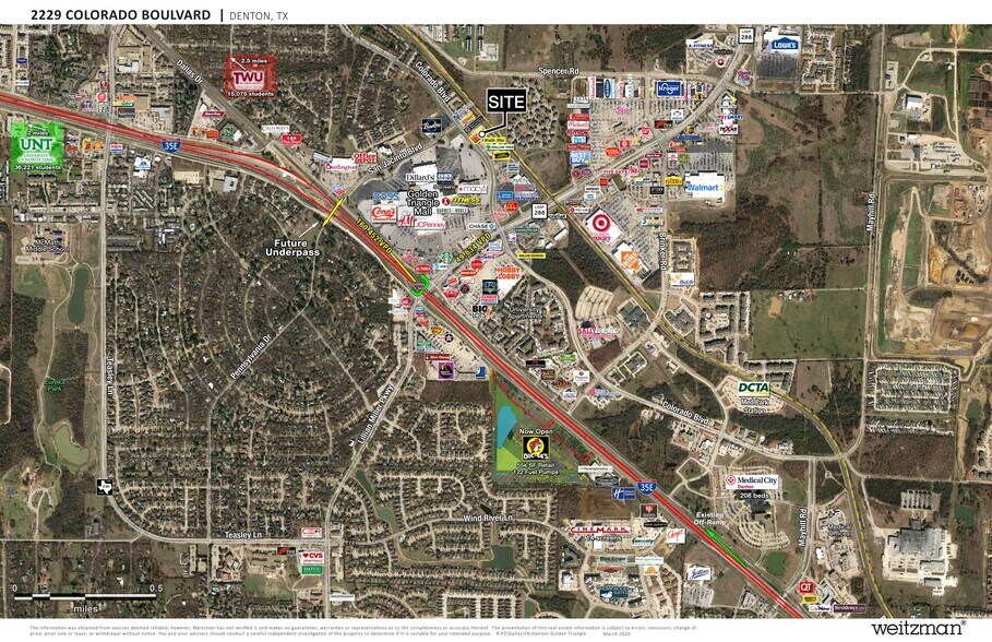 2229 Colorado Blvd, Denton, TX à vendre - Aérien – Image 2 sur 4