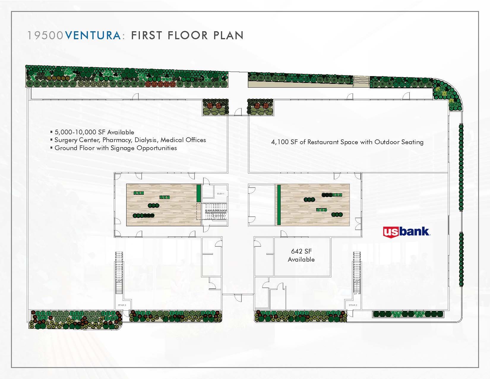 19500-19510 Ventura Blvd, Tarzana, CA à louer Plan d’étage– Image 1 sur 1