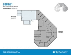 8601 Six Forks Rd, Raleigh, NC à louer Plan d’étage– Image 2 sur 2