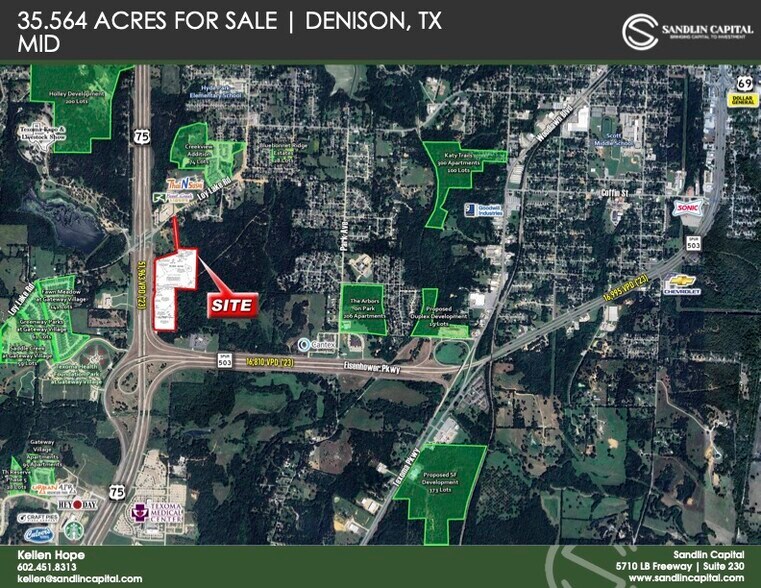 NEQ Eisenhower Parkway & US 75, Denison, TX à vendre - Aérien – Image 2 sur 4