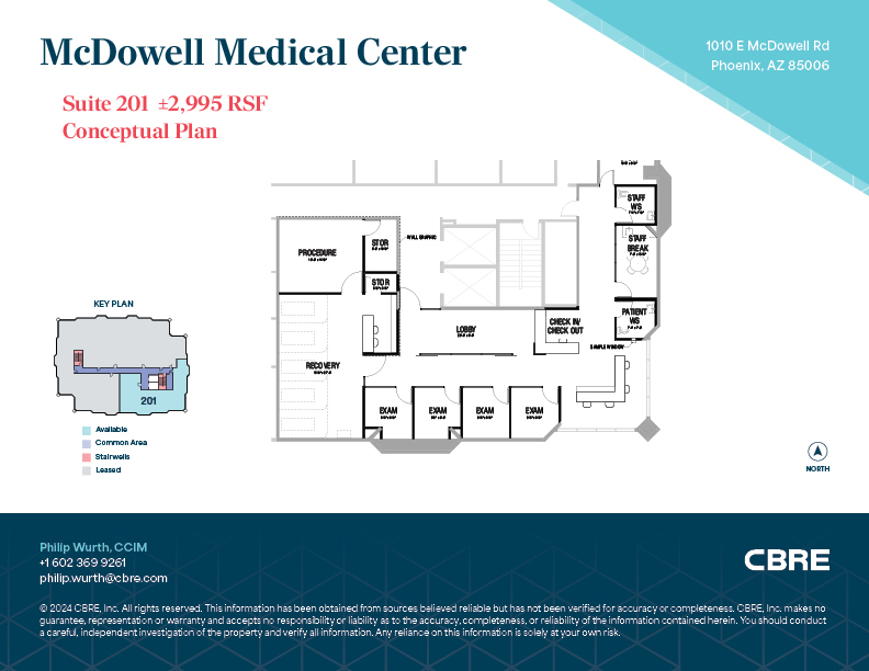 1010 E McDowell Rd, Phoenix, AZ à louer Plan d’étage– Image 1 sur 2