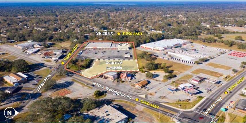 4324 Lillian Hwy, Pensacola, FL à louer - Aérien – Image 2 sur 4