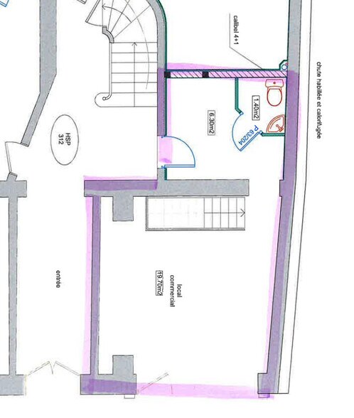 Local commercial dans Paris à louer - Plan d’étage – Image 3 sur 5