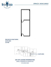 950 S Coast Dr, Costa Mesa, CA à louer Plan d’étage– Image 1 sur 1