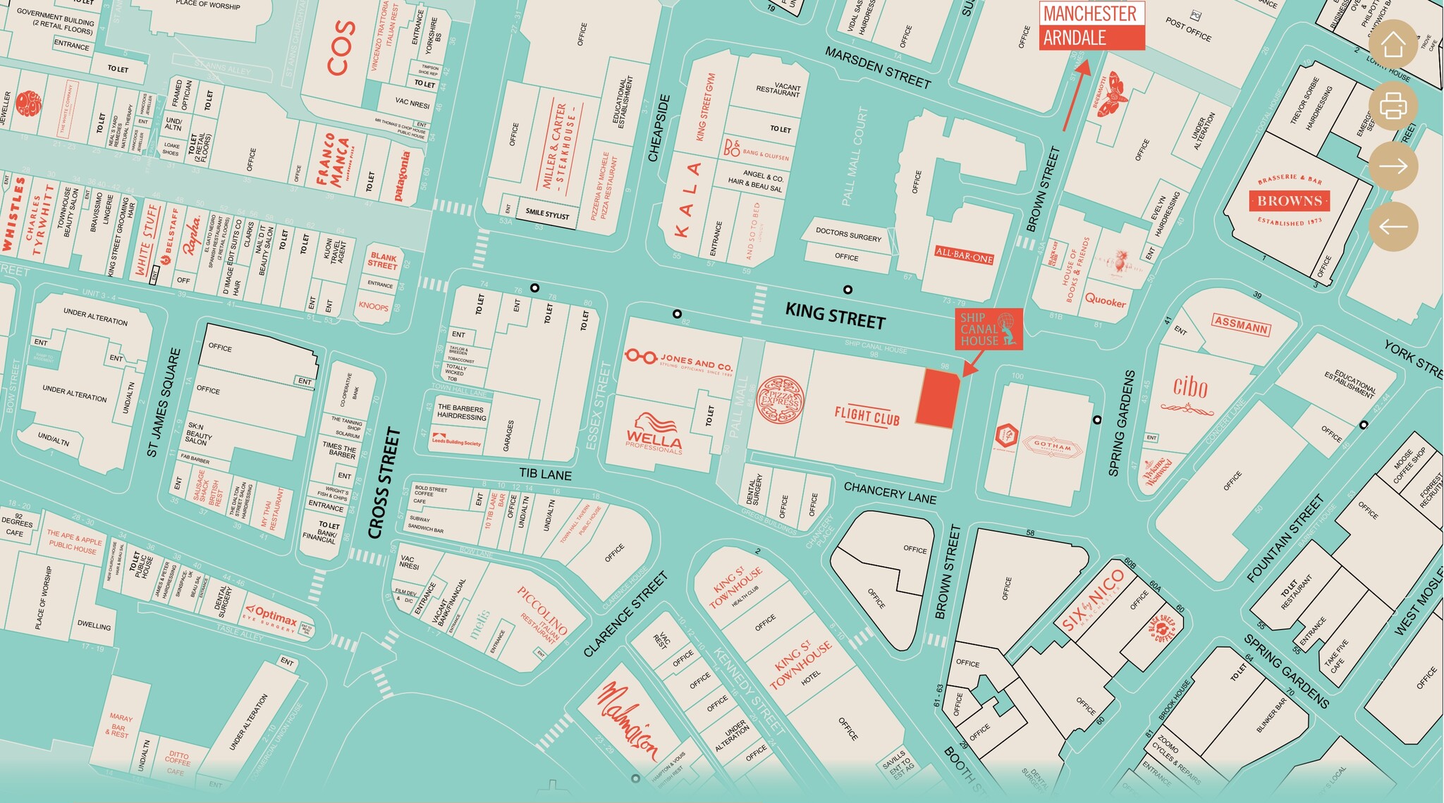 98 King St, Manchester à louer Plan de site– Image 1 sur 3