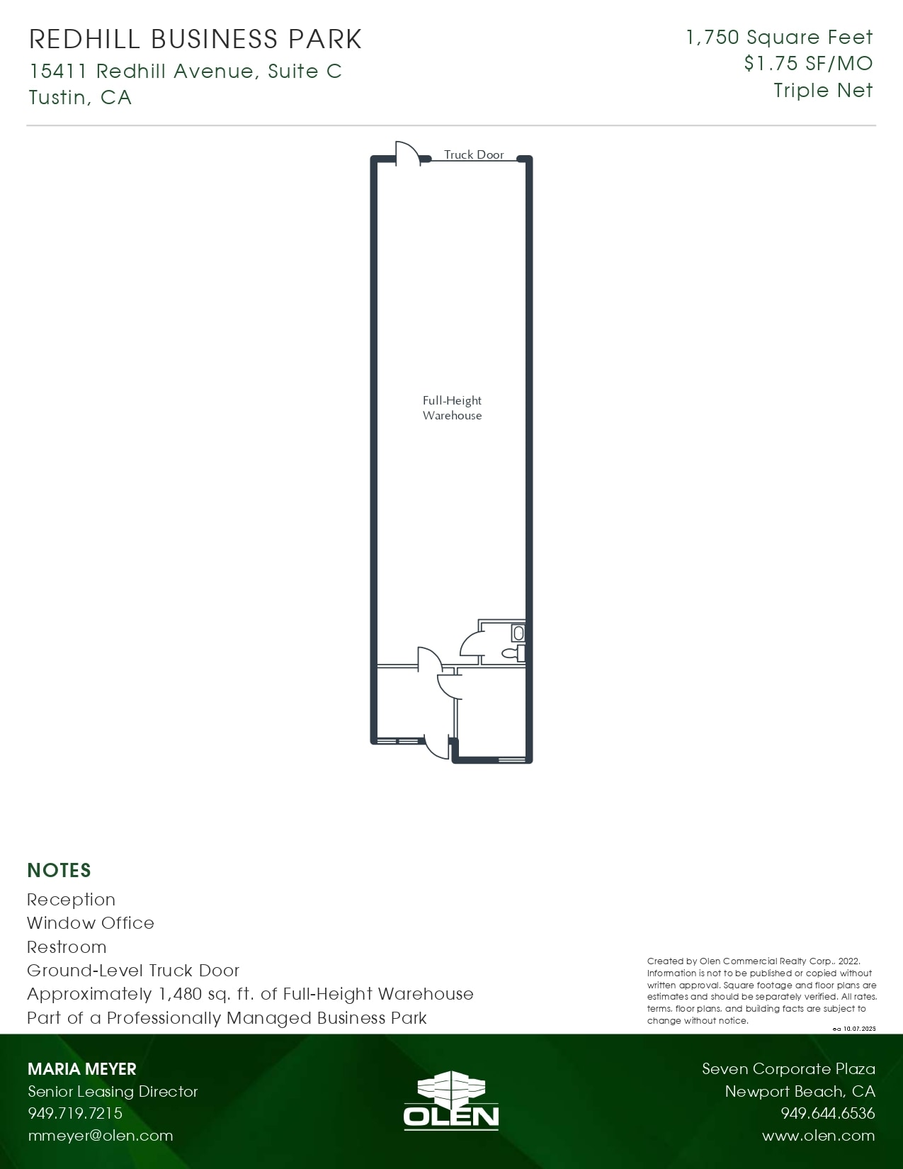 15441 Red Hill Ave, Tustin, CA à louer Plan d’étage– Image 1 sur 1
