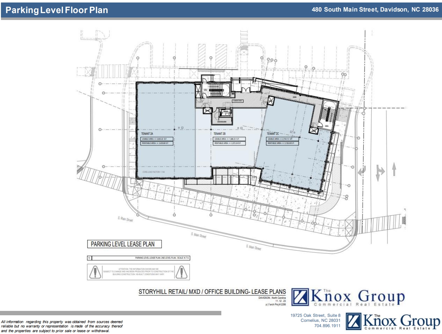 480 S Main St, Davidson, NC à louer Plan d’étage– Image 1 sur 2