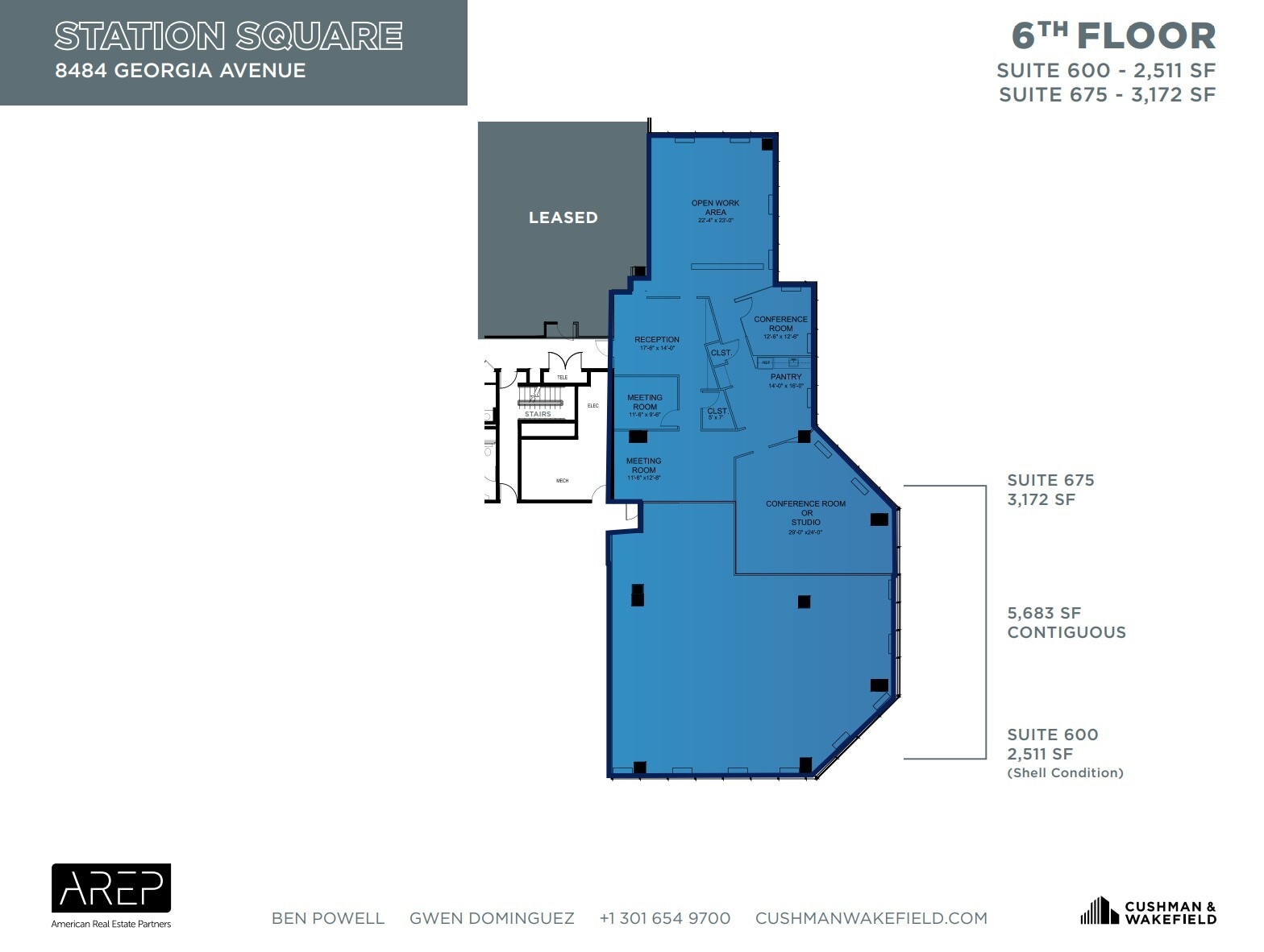 1100 Wayne Ave, Silver Spring, MD à louer Plan d’étage– Image 1 sur 1