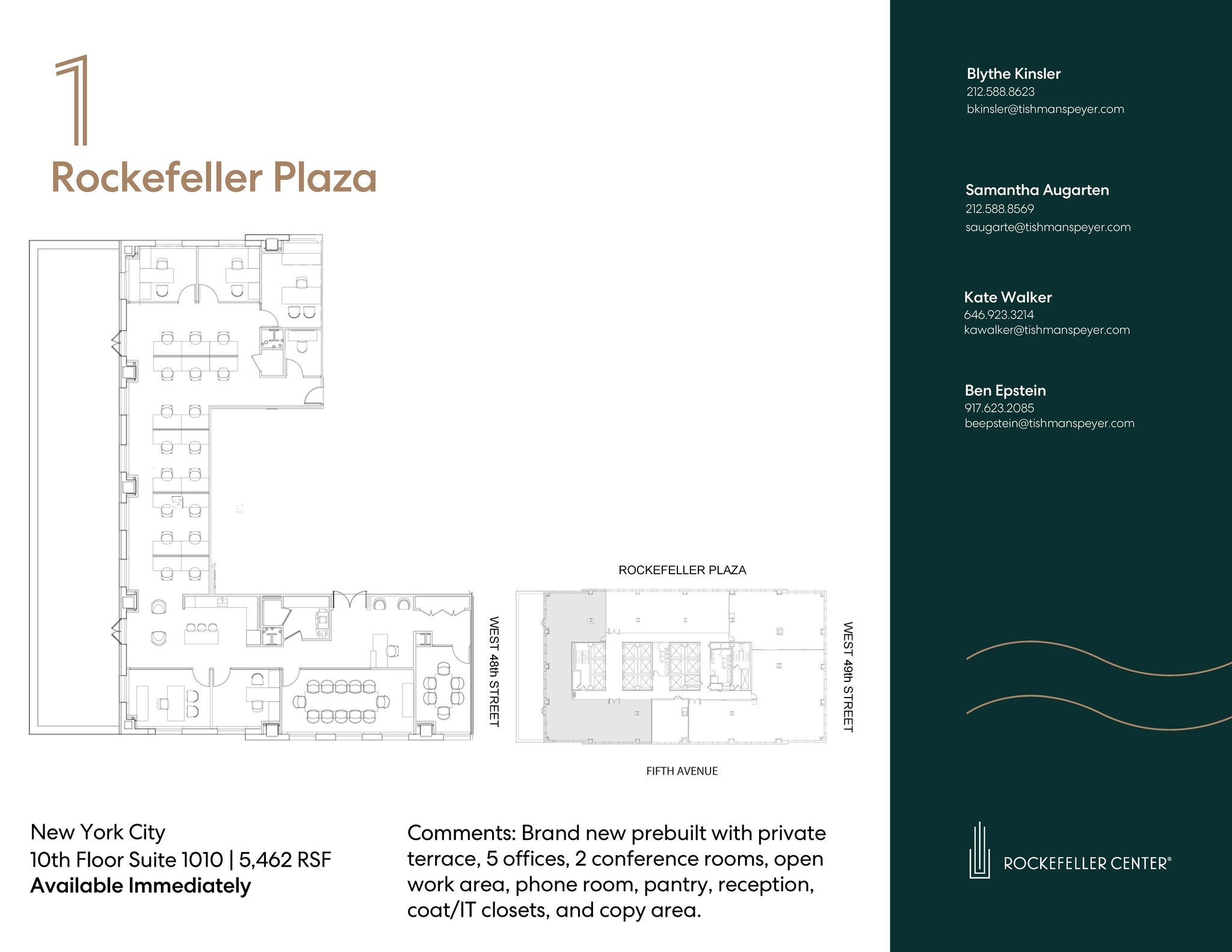 1 Rockefeller Plaza, New York, NY à louer Plan d’étage– Image 1 sur 1