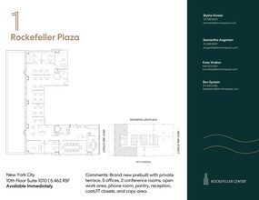 1 Rockefeller Plaza, New York, NY à louer Plan d’étage– Image 1 sur 1