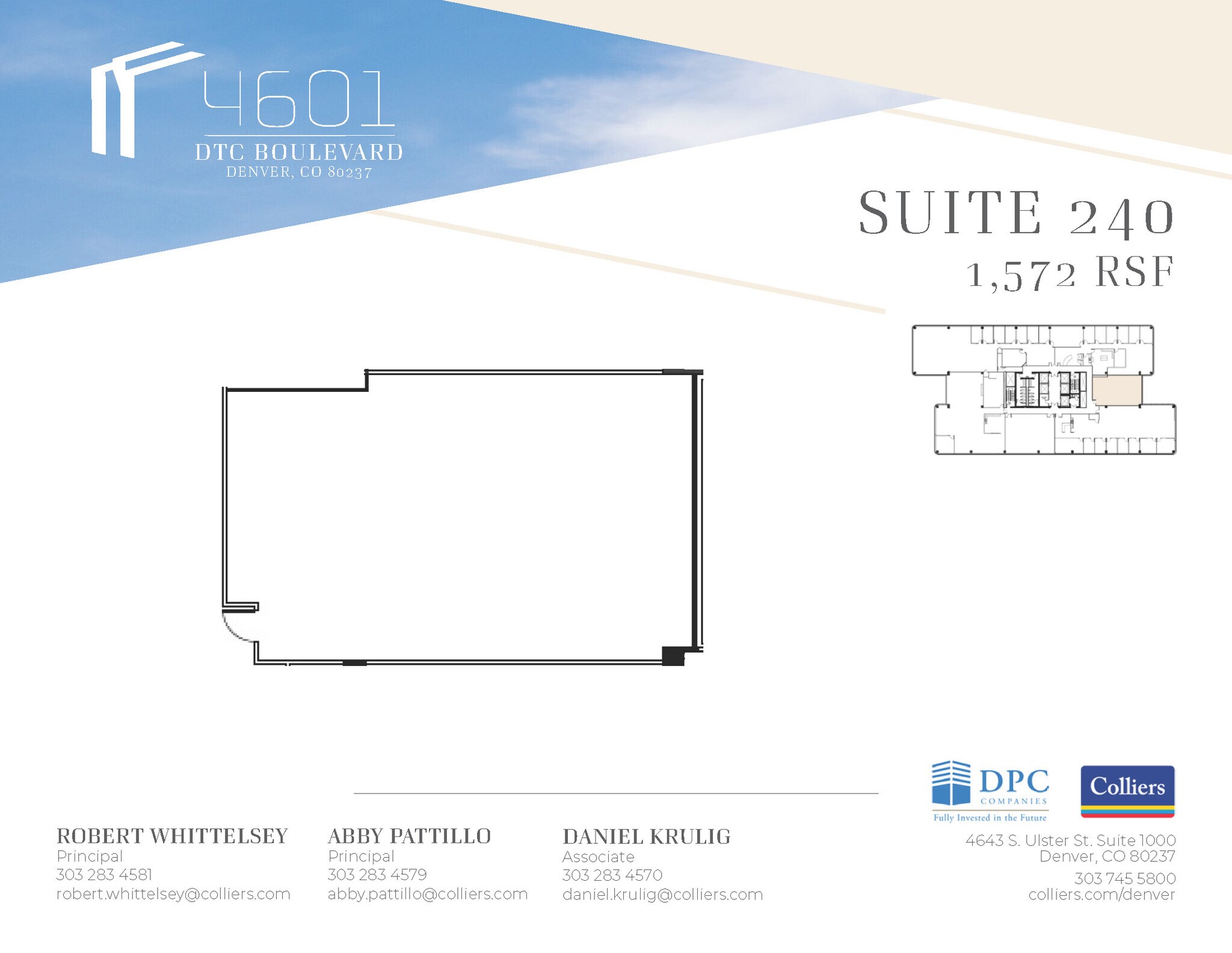 4601 Dtc Blvd, Denver, CO à louer Plan d’étage– Image 1 sur 1