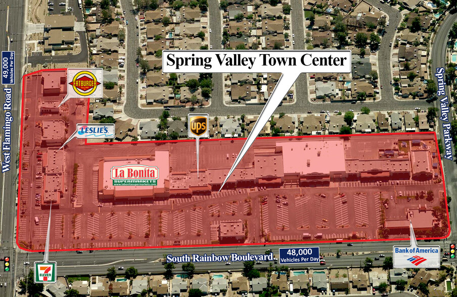 4120-4298 S Rainbow Blvd, Las Vegas, NV à louer - Aérien – Image 1 sur 2