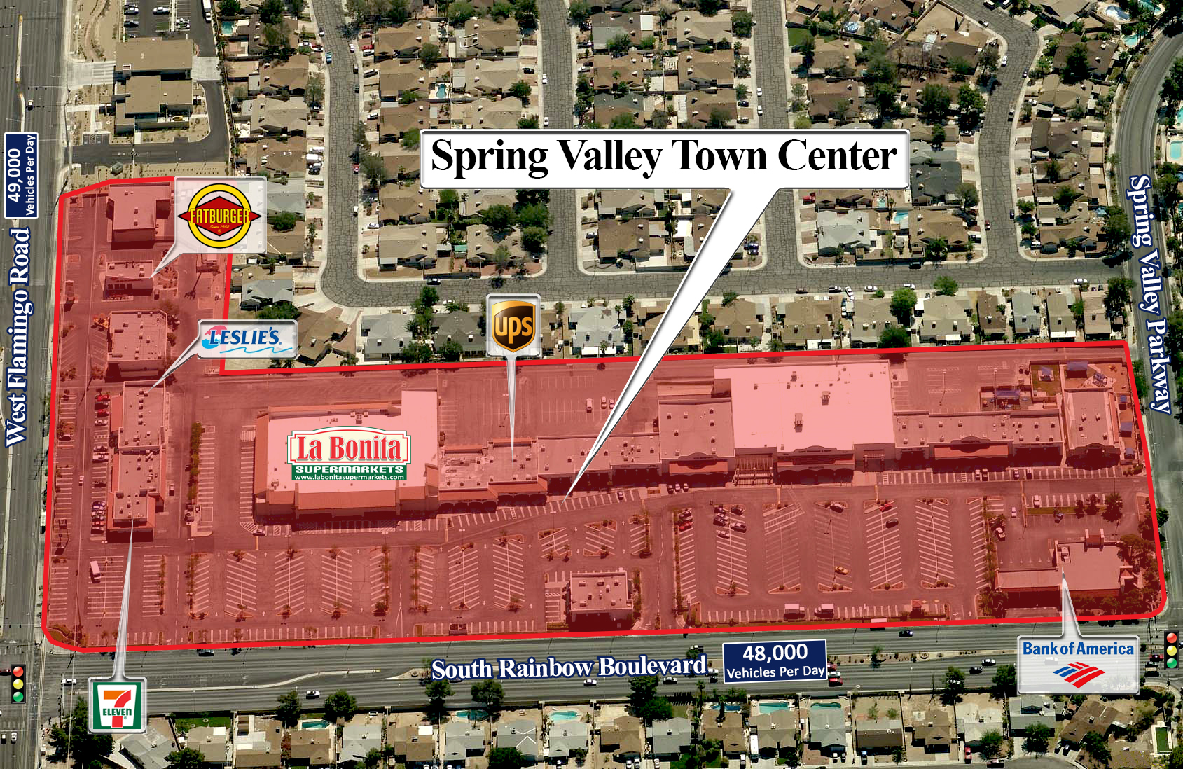 4120-4298 S Rainbow Blvd, Las Vegas, NV à louer Aérien– Image 1 sur 3