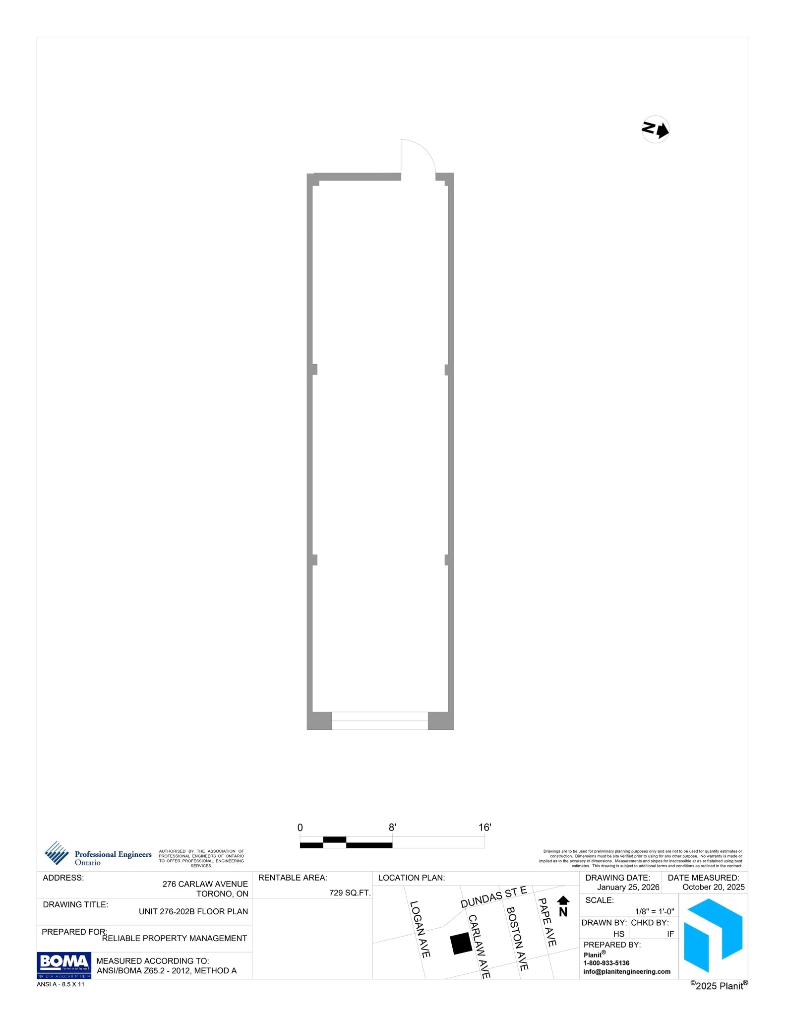 276 Carlaw Av, Toronto, ON à louer Plan de site– Image 1 sur 3